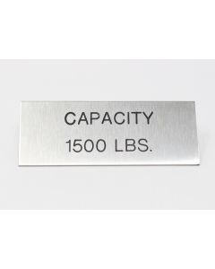 CAPACITY STAINLESS STEEL STICK ON PLATE 3.25" X 1.25" CAPACITY 1500# 81230 606BL3