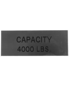 CAPACITY STAINLESS STEEL STICK ON PLATE 3.25" X 1.25" CAPACITY 2000# 81231 606BL4