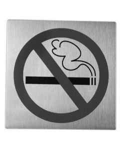NO SMOKING PICTOGRAPH SIGN #4 STAINLESS STEEL 4" W X 4" H SVB17BSS