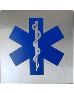 STAR OF LIFE SIGN #4 STAINLESS STEEL 4" W X 4" H SVB80SS
