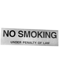 NO SMOKING WITH WORDING SIGN PLASTIC 6.9" W X 2" H SVB17PBW