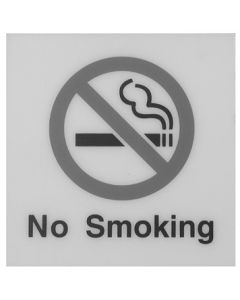 NO SMOKING WITH WORDING SIGN PLASTIC 6.9" W X 2" H SVB17APBRW