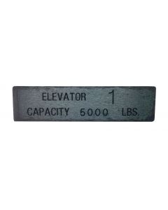 CAPACITY PLATE STAINLESS STEEL 5000 LBS 606EB9