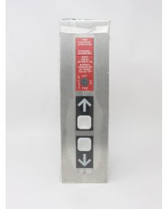 HALL STATION WITH FIRE SERVICE INTERMEDIATE #4 STAINLESS STEEL 24 VDC LED LAMP FS KSW AND INSTRUCTIONS 3.5" X 12" 176B24174SF0