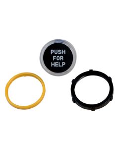 PUSHBUTTON "CALL CANCEL" BLACK WITH WHITE LETTERS GRAY BEZEL MICROBAN IMPREGNATED 680AV5