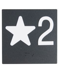 BRAILLE PLATE "*2" STAR 2 HALL NON-CALIFORNIA 169BY67