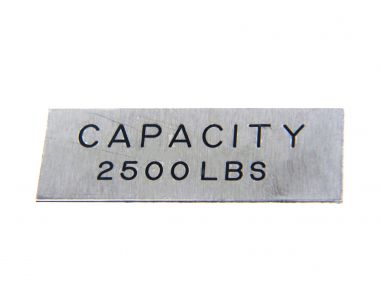 CAPACITY STAINLESS STEEL STICK ON PLATE 3.25" X 1.25" CAPACITY 2500# 81550 606BL6