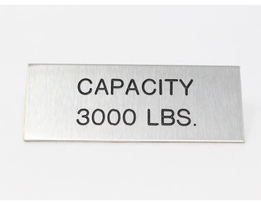 CAPACITY STAINLESS STEEL STICK ON PLATE 3.25" X 1.25" CAPACITY 3000# 81551 606BL7