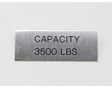 CAPACITY STAINLESS STEEL STICK ON PLATE 3.25" X 1.25" CAPACITY 3500# 81552