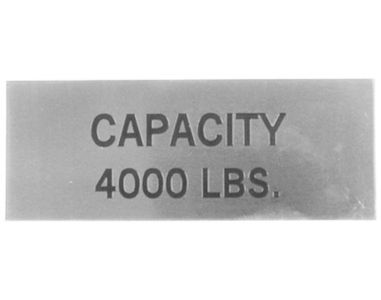 CAPACITY STAINLESS STEEL STICK ON PLATE 3.25" X 1.25" CAPACITY 4000#  81553