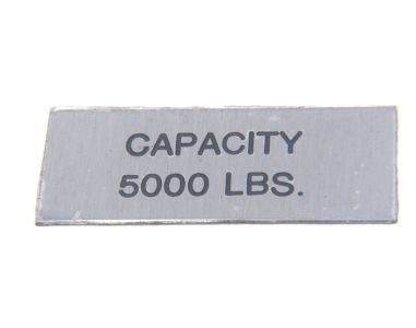 CAPACITY STAINLESS STEEL STICK ON PLATE 3.25" X 1.25" CAPACITY 5000# 81555 606BL11