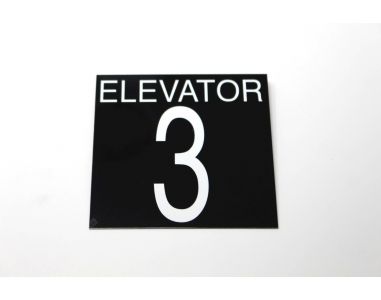 MARKER CAR DESIGNATION ALUMINUM ELEVATOR NUMERAL THREE ALU 580AGF3