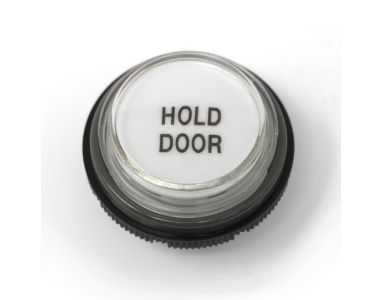 PUSHBUTTON "HOLD DOOR" WHITE WITH BLACK LETTERS 680AV111